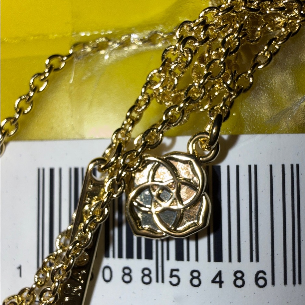 Kendra Scott Gold Chain Necklace with Coral Pink Stone - Picture 6 of 6
